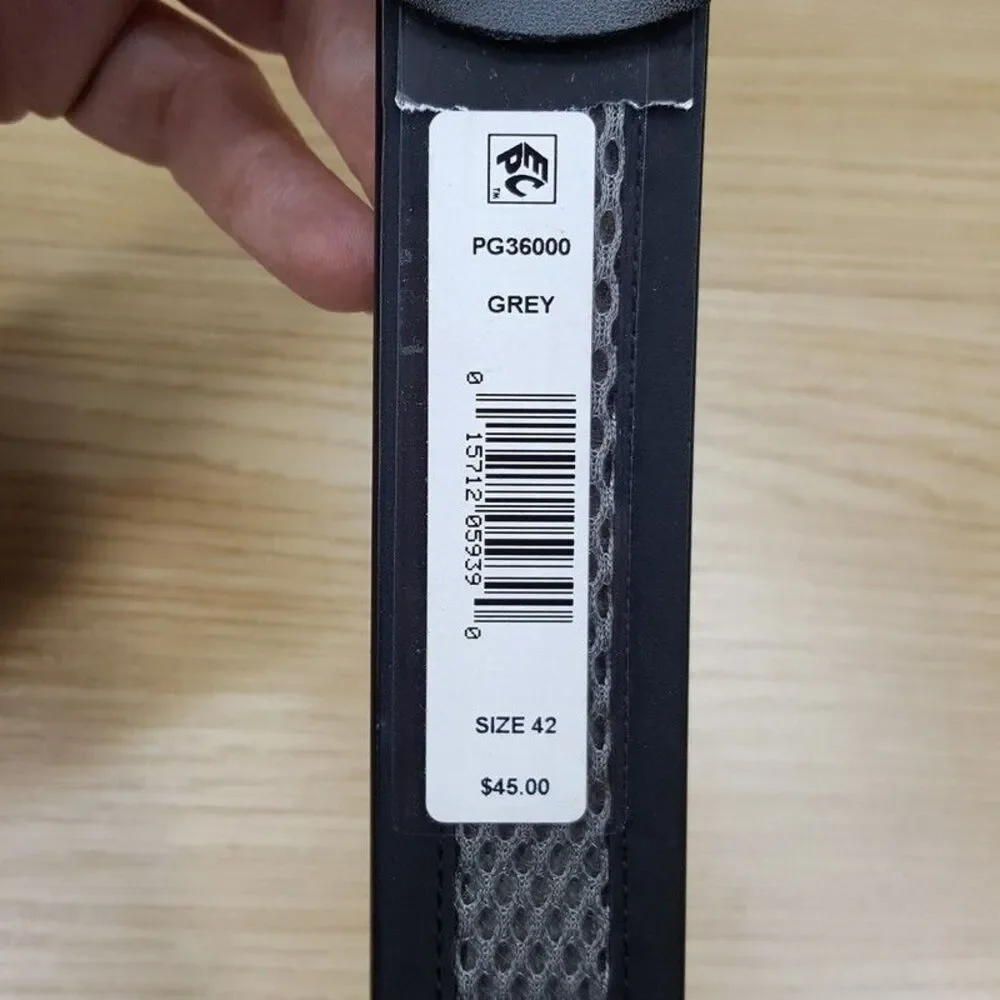 PGA TOUR Mens Belt Size 42 Grey Perforated Ventilated Padded Strap Cushioned